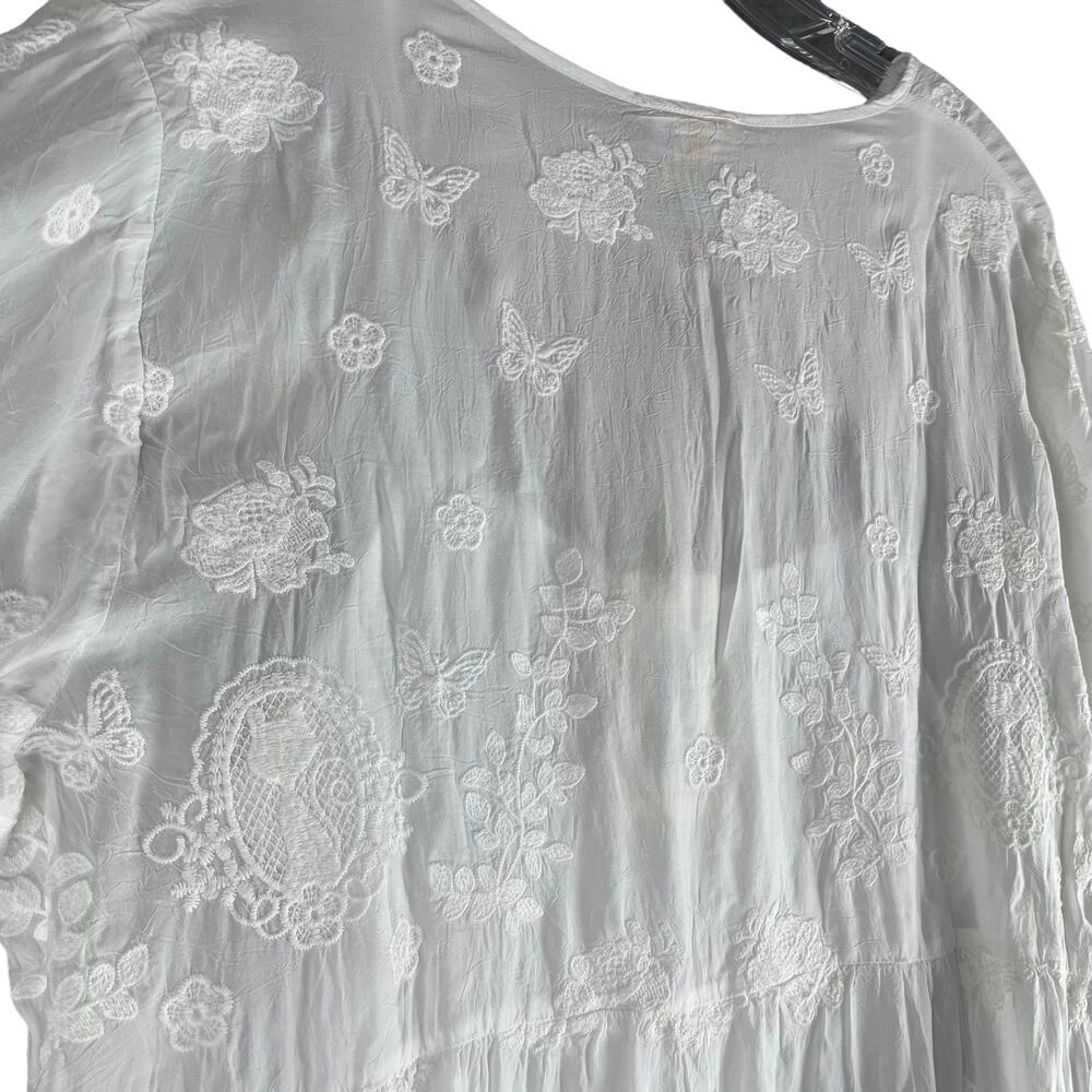 Johnny Was Kit Tunic Dress Lace Embroidery Eyelet White Size XL - Picture 9 of 12